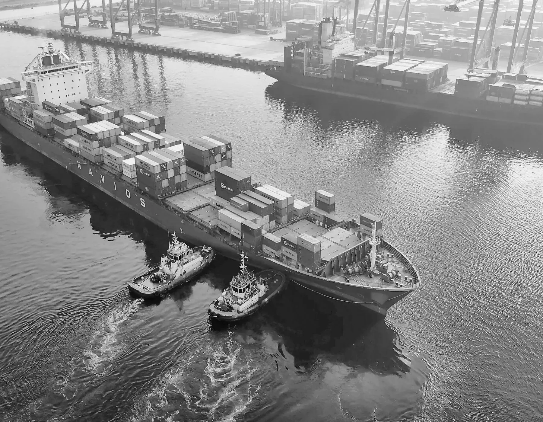 Cargo ships at dock